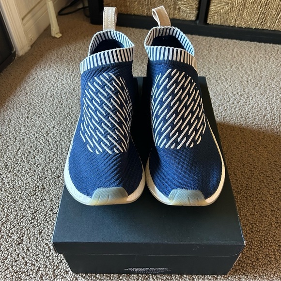 adidas NMD CS2 Primeknit Ronin Stripes Size 13 Navy White Gum PK Boost BA7189 - Picture 1 of 11